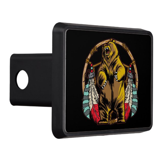 Bear Dream Catcher Trailer Hitch Cover (Right)