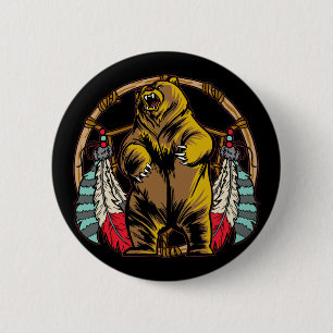 Bear Dreamcatcher Pinback Button