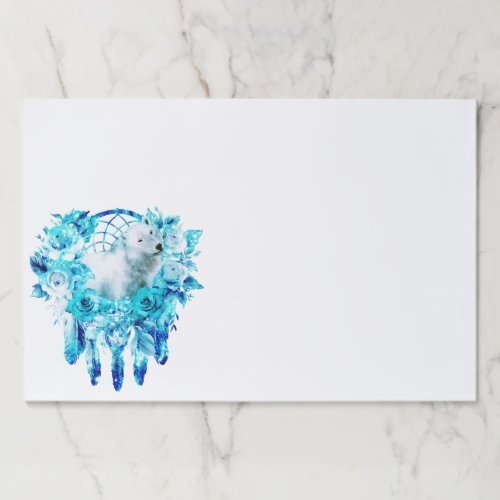 Bear Dreamcatcher Teal Ice Blue Floral Paper Pad
