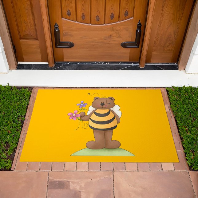 Bear Dressed as Bumblebee with Flowers Doormat (Creator Uploaded)