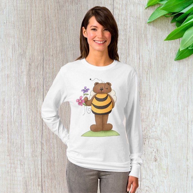 Bear Dressed as Bumblebee with Flowers T-Shirt (Creator Uploaded)