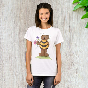 Bear Dressed as Bumblebee with Flowers T-Shirt