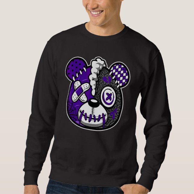 Bear Dripping  Loves Dark Iris 3s Unisex Matching Sweatshirt (Front)