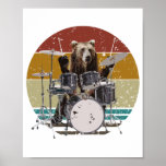 Bear Drummer Playing Drums Poster<br><div class="desc">Bear Drummer Playing Drums Graphic design Gift Prints Poster Classic Collection.</div>