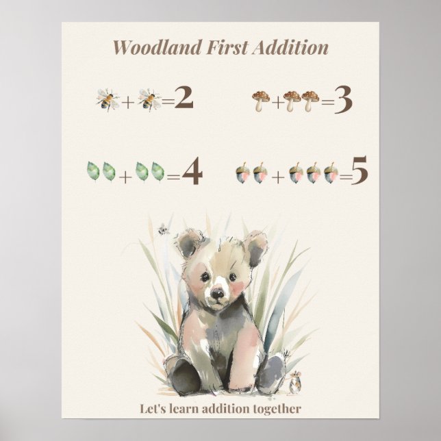 Bear Early Maths Learning Print (Front)