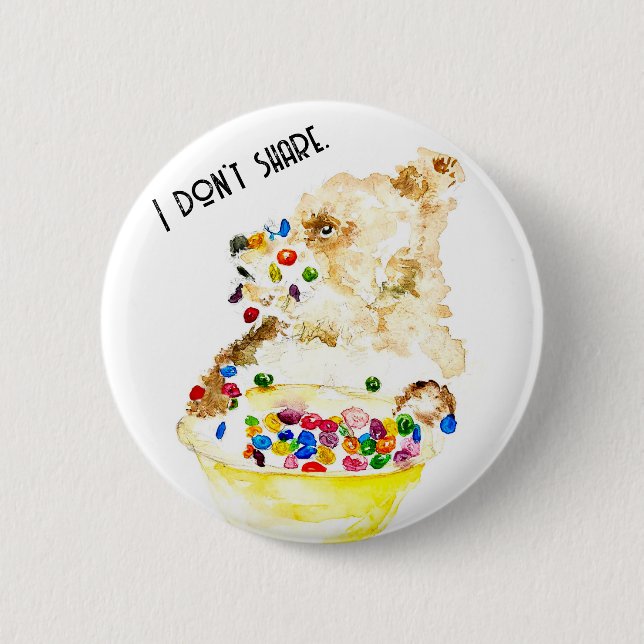 Bear Eating Cereal Button (Front)