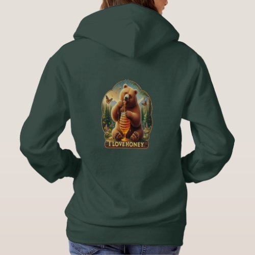 Bear Eating Honey From A Honeycomb Hoodie