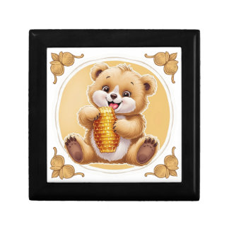 bear eating honey gift box