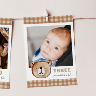 Bear Editable Monthly Photo Banner Card