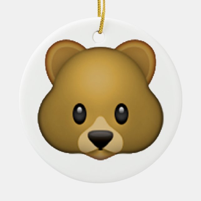 Bear - Emoji Ceramic Ornament (Front)
