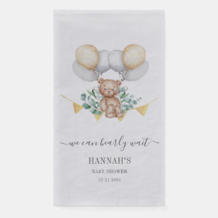 Bear Eucalyptus Leaves Baby Shower Botanical Paper Guest Towels