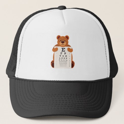 Bear eye chart trucker hat