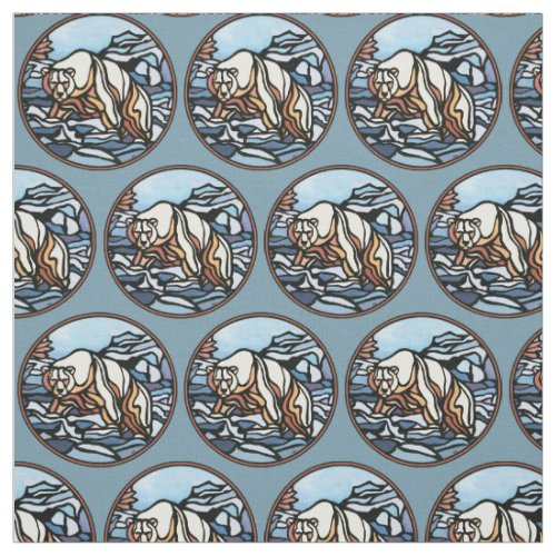 Bear Fabric Native Polar Bear Art Fabric Pattern