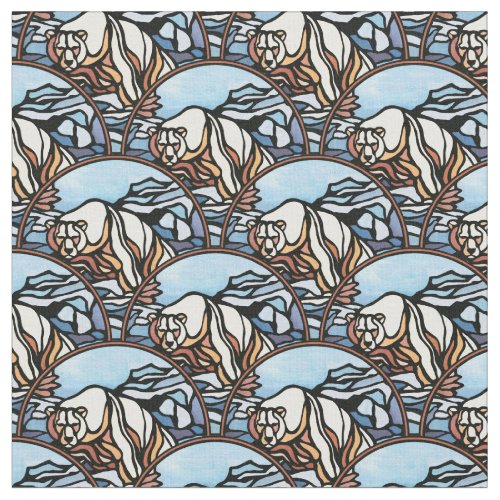 Bear Fabric Native Polar Bear Art Fabric Pattern