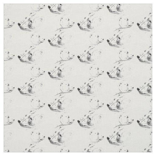 Bear Fabric Polar Bear Art Fabric Mother & Cub