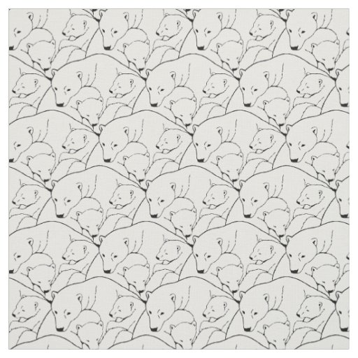 Bear Fabric Polar Bear Art Fabric Mother & Cubs