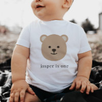 Bear Face 1st Birthday Baby Tshirt