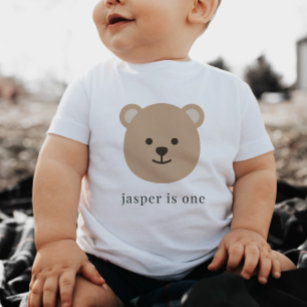 Bear Face 1st Birthday Baby Tshirt