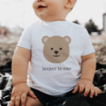 Bear Face 1st Birthday Baby Tshirt at Zazzle