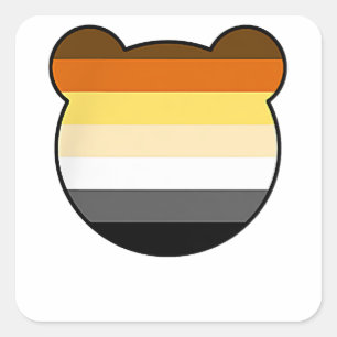 Bear Face Chest Pocket - Gay Bear Square Sticker