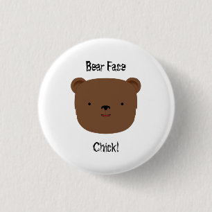 Bear Face Chick Button