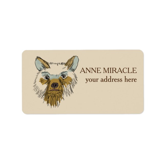 Bear Face Drawing Custom  Shipping Labels (Front)