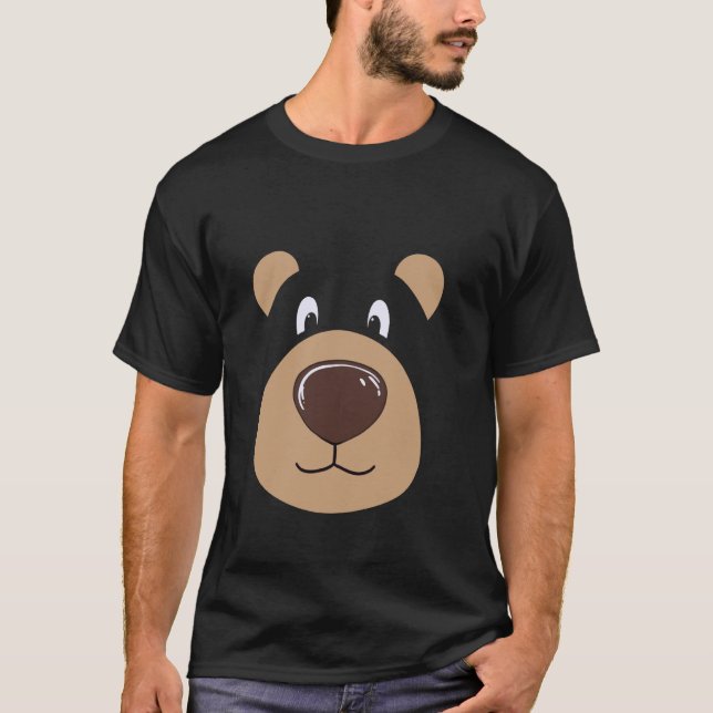 Bear Face Halloween Costume Bear Animal T-Shirt (Front)