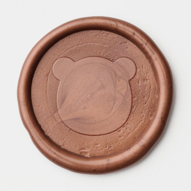 Bear Face Shape Wax Seal Sticker (Front)