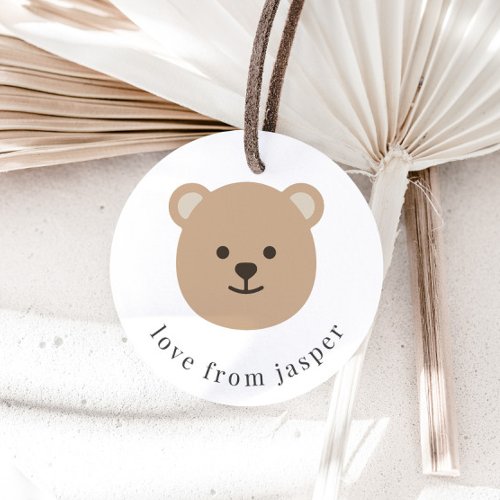 Bear Face Thank You Classic Round Sticker Favor Tags