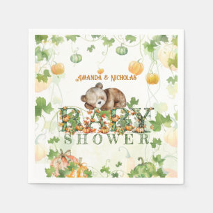 Bear Fall Baby Shower Napkins