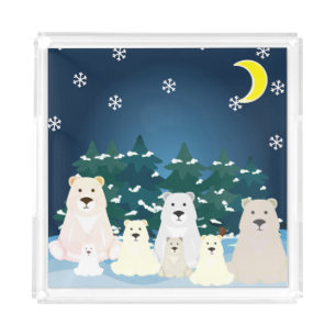 Bear family acrylic tray