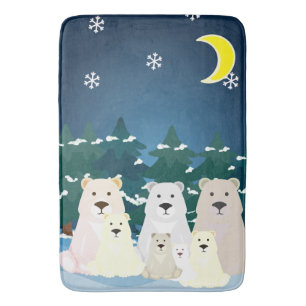 Bear family bath mat