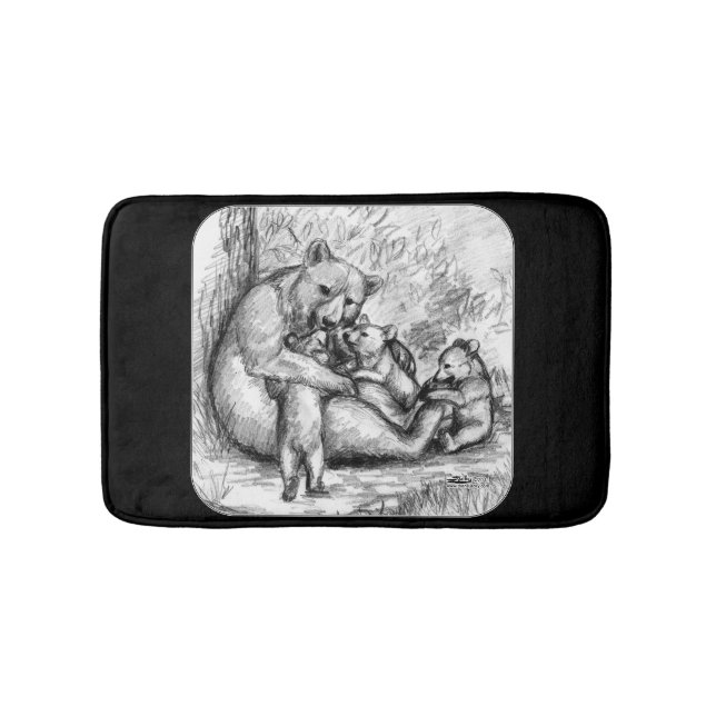 Bear Family Bathroom Mat (Front)