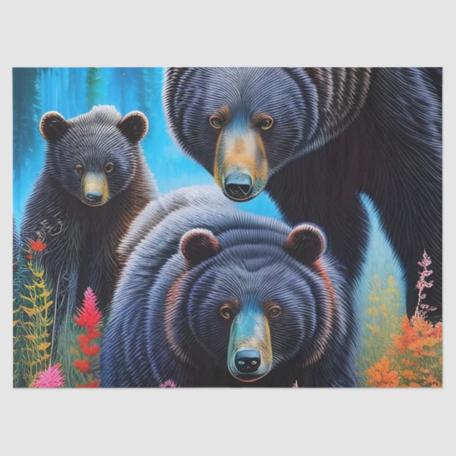 Bear family collage tissue paper (Front)