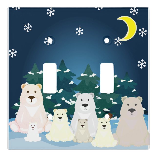 Bear family  light switch cover (Front)