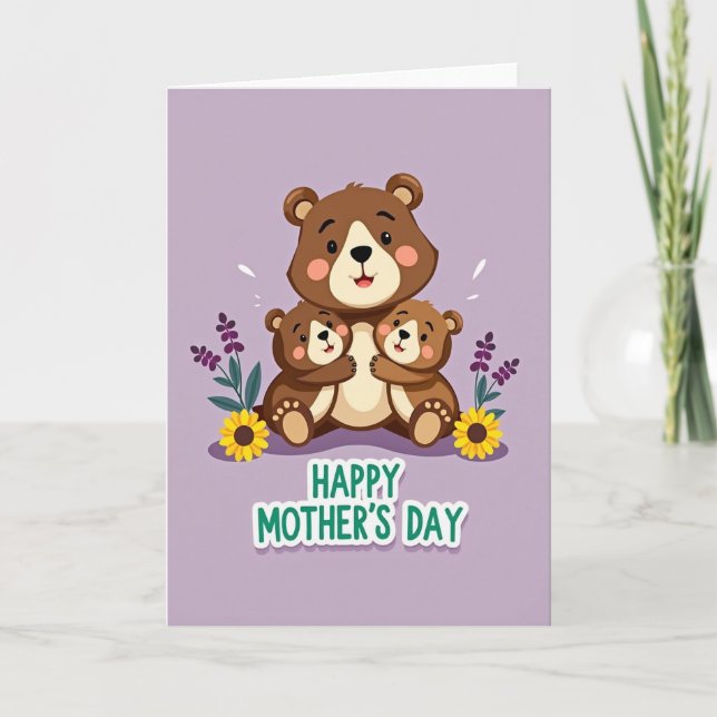 Bear Family Mothers Day Card (Front)