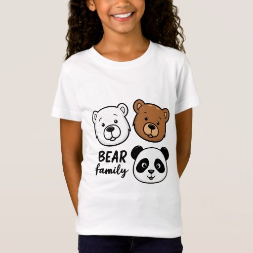 Bear Family _ Panda Polar and Brown Bear T_Shirt
