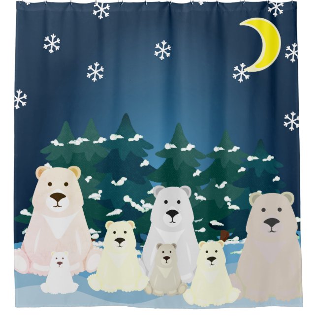 Bear family shower curtain (Front)