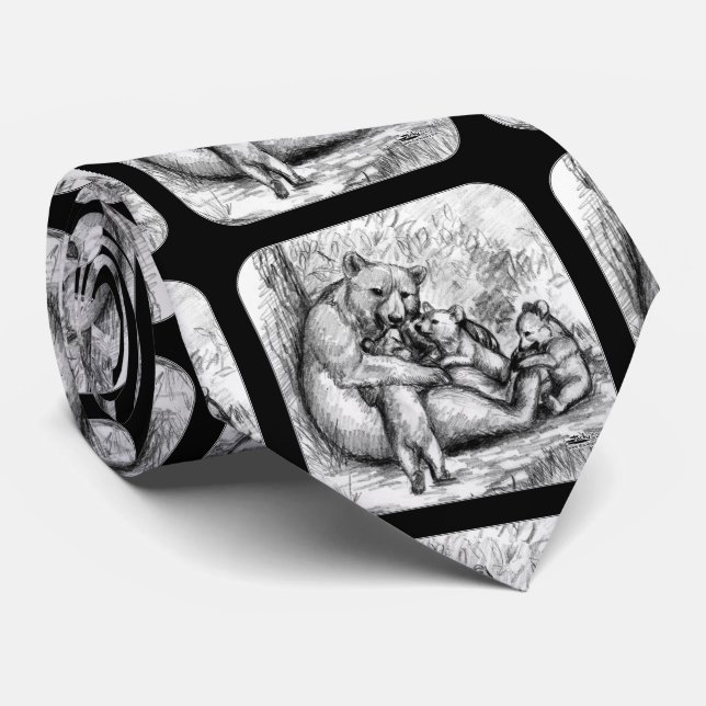 Bear Family Tie (Rolled)