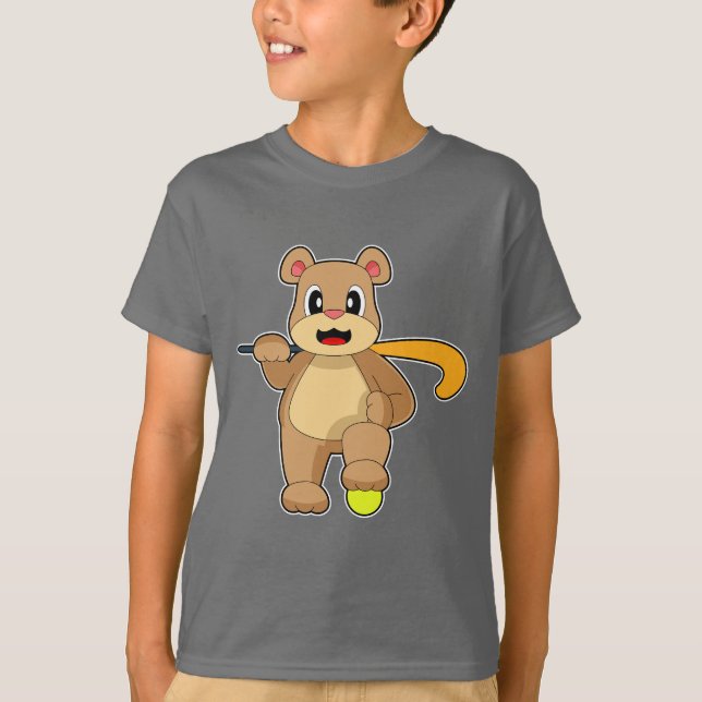Bear Field hockey Hockey stick T-Shirt (Front)