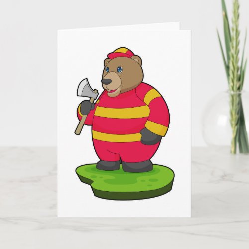 Bear Firefighter Ax Card