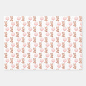 Bear First Birthday Wrapping Paper Sheets (Front 3)