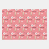 Bear First Birthday Wrapping Paper Sheets (Front)
