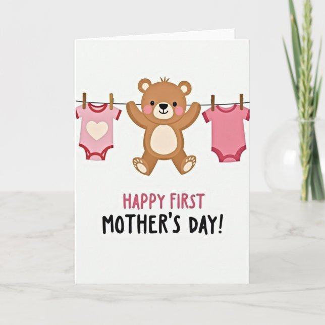 Bear First Mothers Day Art Card (Front)