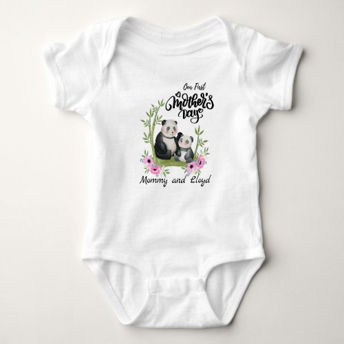 Bear First Mothers Day Babysuit  Baby Bodysuit