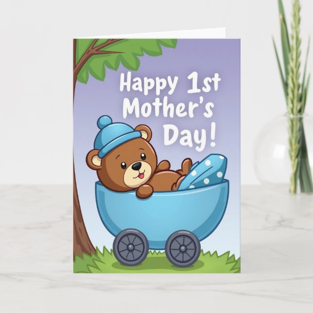 Bear First Mothers Day Message Card (Front)