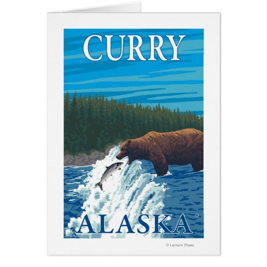 Bear Fishing in River - Curry, Alaska Cards (Front)