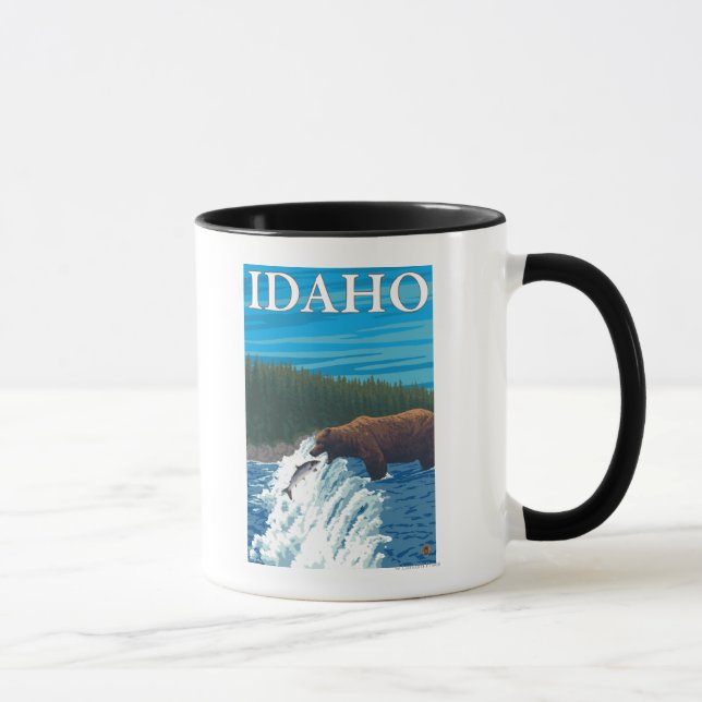 Bear Fishing in River - Idaho Mug (Right)