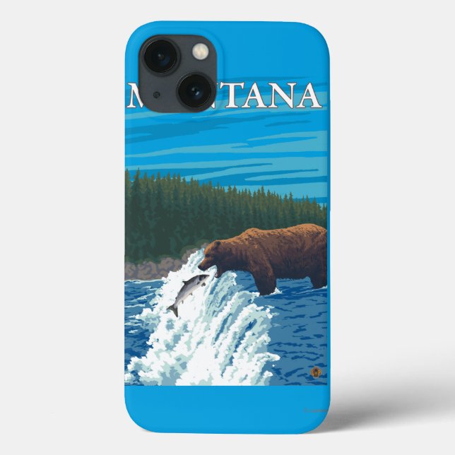 Bear Fishing in River - Montana Case-Mate iPhone Case (Back)