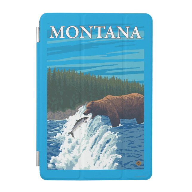 Bear Fishing in River - Montana iPad Mini Cover (Front)